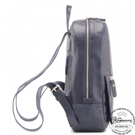 Женский кожаный рюкзак "Джессика" (синий антик)